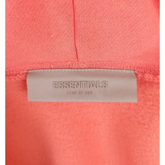 Fear Of God Essentials Cotton-Blend Hoodie Size M Mens Coral AS-IS - Picture 9 of 12